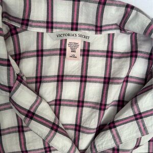 Victoria's Secret Pink and Black Plaid Pajama Top